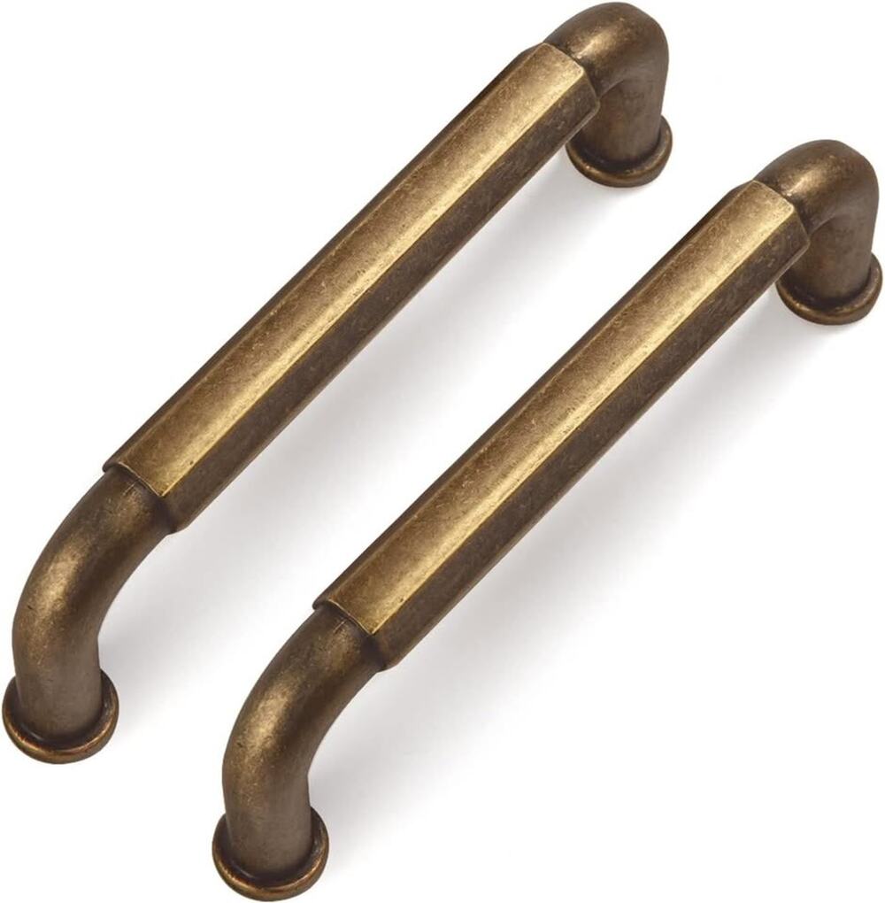 Goo-Ki 6 Pack 3-3/4 Inch 96mm Hole Center Cabinet Pulls Antique Brass Zinc Alloy